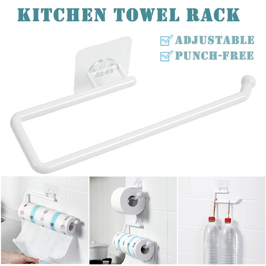 Kitchen Paper Roll Holder Towel Hanger Rack Bar Cabinet Rag Hanging Holder Shelf Toilet Paper Holders Sundries Accessories New