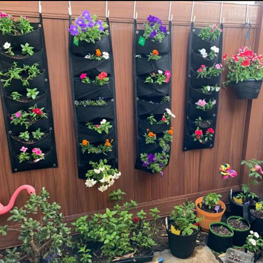 100*30cm Vertical Garden Planter Wall-mounted Planting Flower Grow Bag 7 Pocket Vegetable Living Garden Bag Home Supplies D30