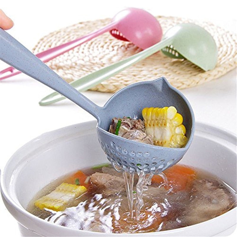 Soup Spoon Ladle Silicone Pot Spoons With Long Handle Spoon Cooking Colander Utensils Scoop Tableware Spoon Kitchen Accessories