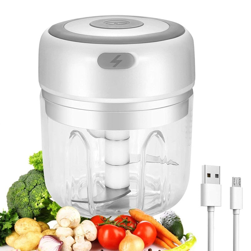 100/250ml Wireless Electric Mini Food Chopper Garlic Cutter Masher USB Charging Kitchen Gadgets