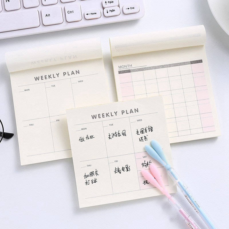 Weekly Monthly Desk Diary Planner Stickers Planning Memo Pad Sticky Notepad To Do List Checklist Memo Pad Paper School Office