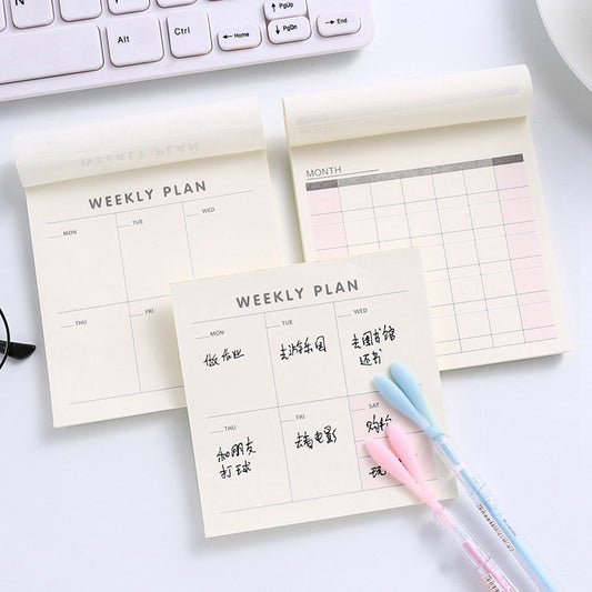 Weekly Monthly Desk Diary Planner Stickers Planning Memo Pad Sticky Notepad To Do List Checklist Memo Pad Paper School Office