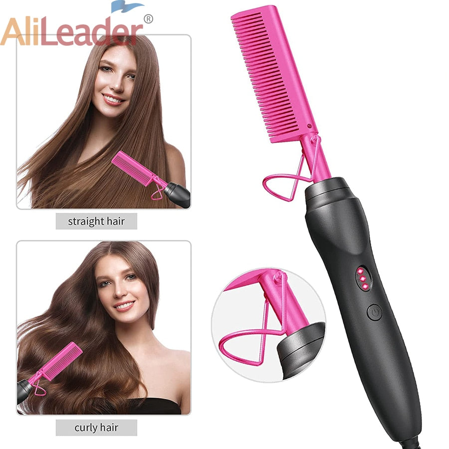 Alileader Cheaper Flat Iron Hair Straightener Electronic Hot Comb Hair Straightening Irons Ceramic Salon Hair Straightner