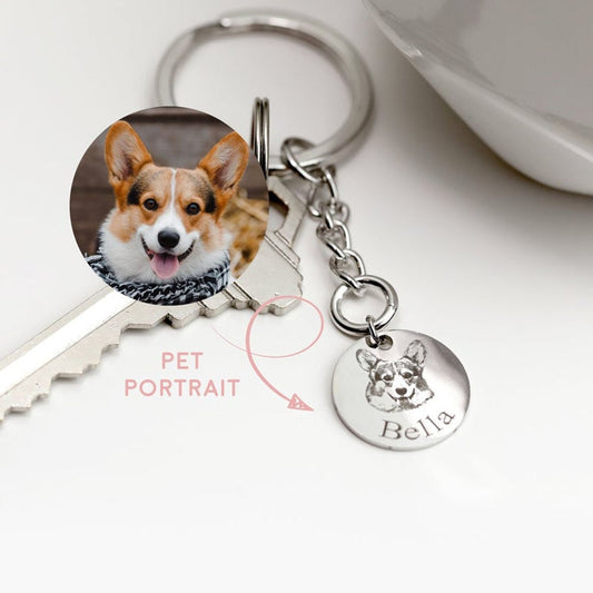 Custom Pet Keychain Stainless steel Custom Dog Keychain Personalized Gift