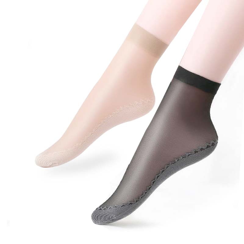 10 Pairs Lot New Velvet Silk Womens Socks Cotton Bottom Soft Non Slip Sole Massage Wicking Slip-resistant Autumn Sock