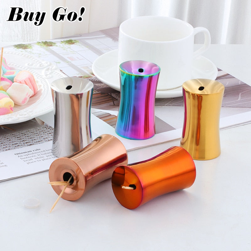 Fashion Style Y-Shaped Stainless Steel Toothpick Holder Rainbow Home Toothpick Box Table Decoration Kitchen Accessories