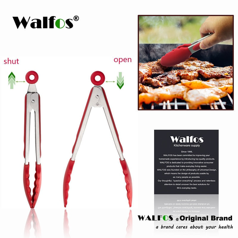 Size S/L Stainless Steel and Silicone Food Tongs for Cooking Kitchen Tongs Kitchen Tools BBQ Clip Salad