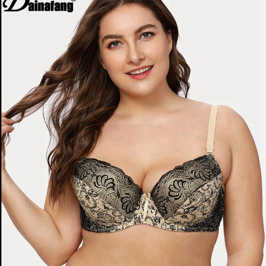 DaiNaFang Brand Original HighGrade Push Up Bras For Womens Sexy Underwear Lady Large Female Lingerie Plus Size D DD EF Brassiere