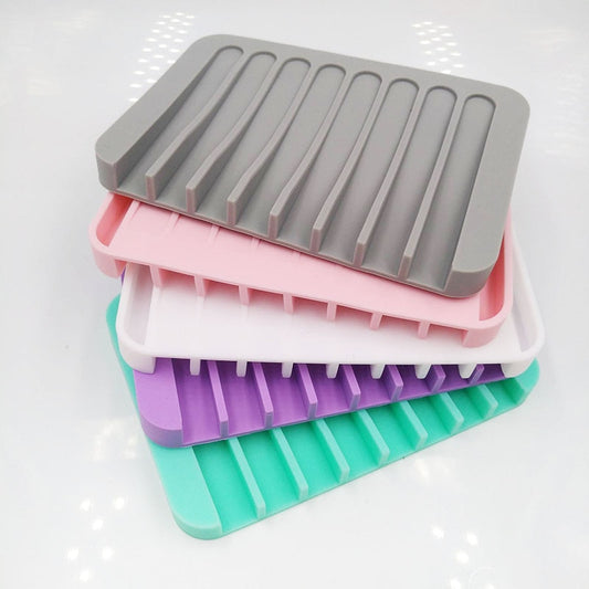 Silicone Soap Holder Flexible Soap Dish Plate Holder Tray Soapbox Container Storage For Bathroom Kitchen