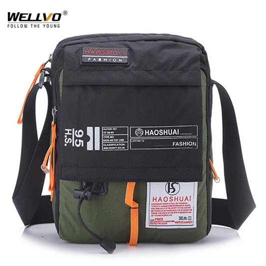 Men Nylon Messenger Bag Shoulder Crossbody Bags Multifunction Fashion Casual Hiking Bicycle Travel Satchel School Handbag XA80ZC