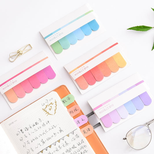 Fresh rainbow color sticky note Mini index Label bookmark Post memo Stationery Office accessories School supplies A6966