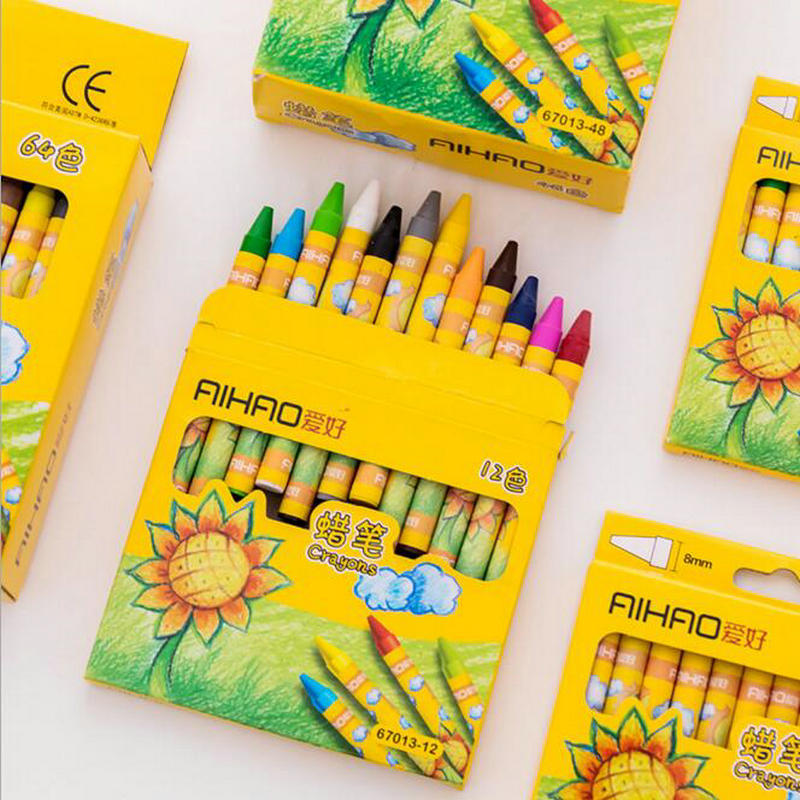 12 colors/set Drawing Wax Caryon Pencil Students And Children's Birthday Gift School Stationery Safety Non-toxic Graffiti Pen