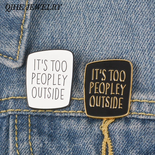 Introvert Brooches Anti social pins Funny Saying Badges Sarcastic Ladies Unisex Brooches