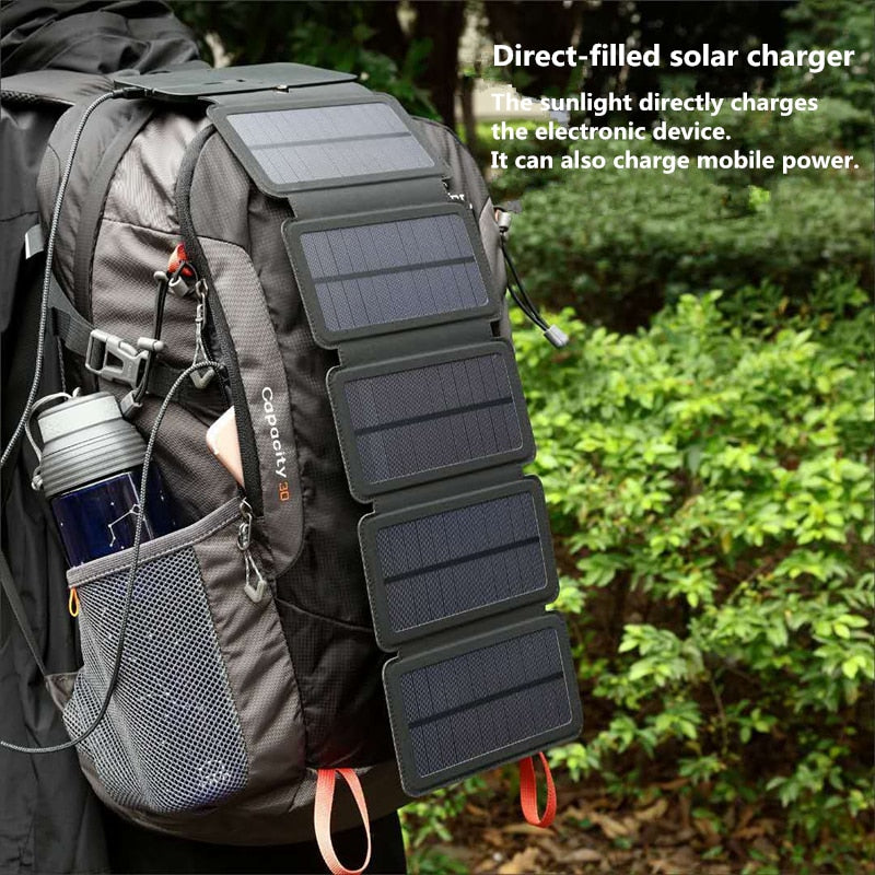 Sun Folding 10W Solar Cells Charger 5V 2.1A USB Output Devices Portable Solar Panels for Smartphones