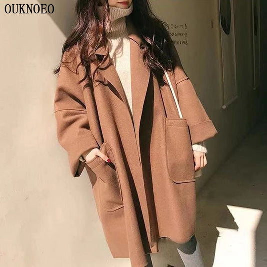 Spring Women Long Trench Coat Luxury Casual Loose Coat Solid Color Cloak Thin Women Windbreaker Coat