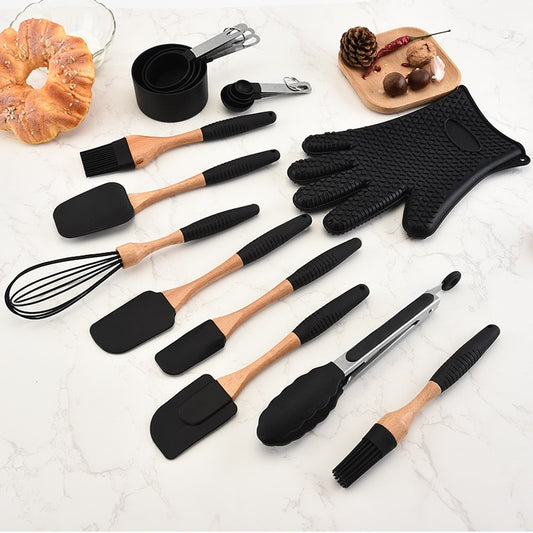 Silicone Wood Turner Spatula Brush Scraper Pasta Gloves Egg Beater Kitchen Accessories Baking Cooking Tools Kitchenware Cookware