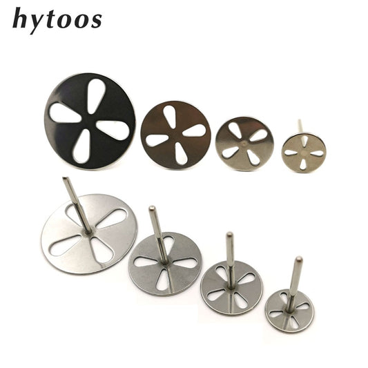 HYTOOS Stainless Steel Sanding Paper Disc 3/32" Round Metal Disk Nail Drill Bits Accessories 15mm 20mm 25mm 35mm