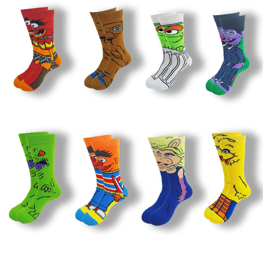 Autumn and Winter Men's  and Women's  Socks Cartoon Movie Characters Funny Novel Street Style High Quality  Middle Tube Socks