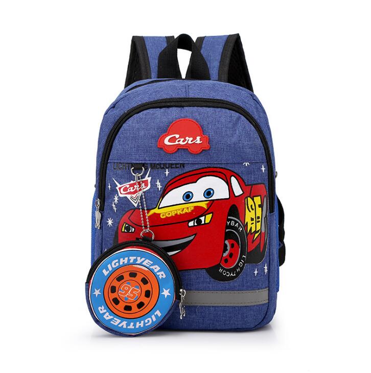 Backpack+purse coin boy bag 95 car children boy bag for school