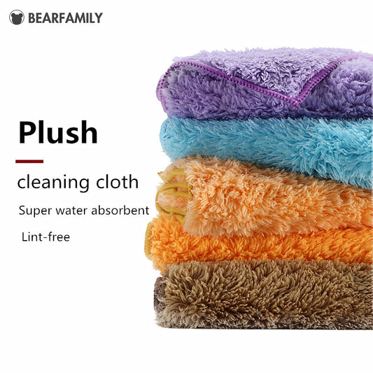 3/4PCS Plush Microfiber cloth household cleaning cloth better than cotton kitchen towels micro fiber towel kitchen towel thick