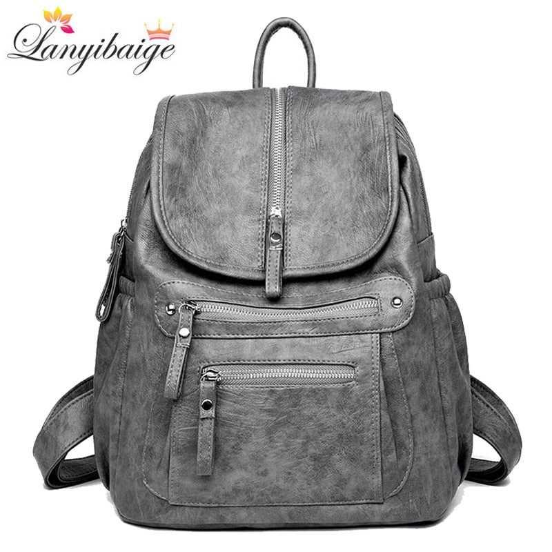 New Women Backpack High Quality Leather Backpack Fashion School Bags Casual Shoulder Bags Large Capacity Travel Backpack