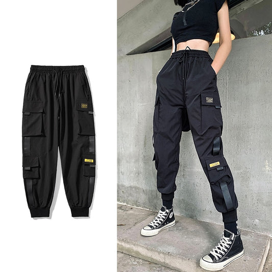 Streetwear Black Pants Women Style Elastic Waist Sweatpants Baggy Pants Summer Autumn Hip Hop Harajuku Trousers Women