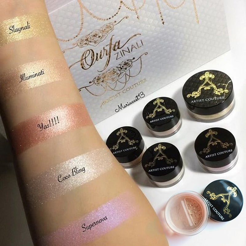 Diamond Glow Powder By Artist Couture Face Makeup Highlighter 19 Colors Shimmer Loose Powder Highlighter Coco Bling High Glow