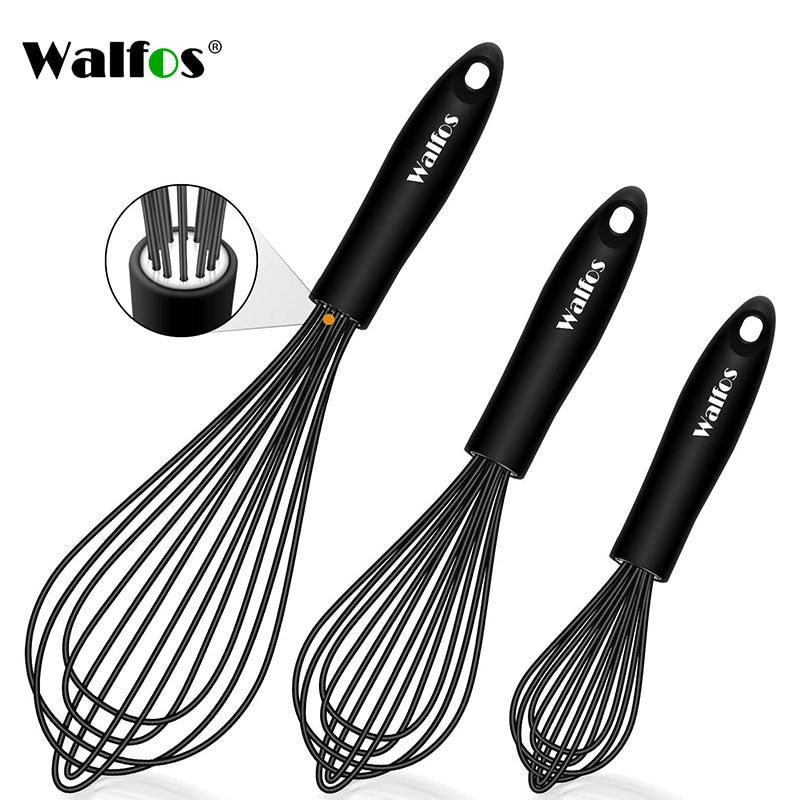 1pcs/3set Multifunctional Rotating Manual Whisk Mixer Mini Plastic Kitchen Whisk Baking Tool Silicone Whisk