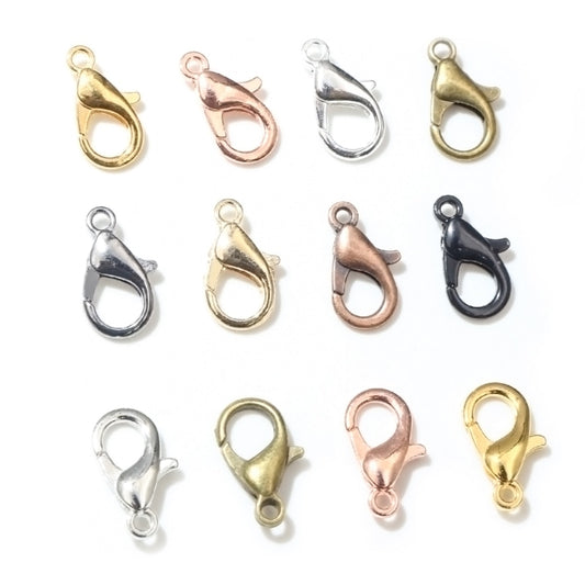 10x5mm/12x6mm/14x7mm/16x8mm  9 Colors Plated Fashion Jewelry Findings,Alloy Lobster Clasp Hooks for Necklace&Bracelet Chain DIY