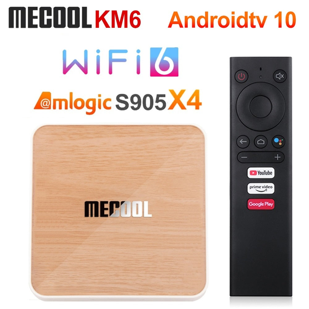 Global Mecool KM6 deluxe edition Amlogic S905X4 TV Box Android 10 4G 64GB Google Certified Support Wifi6 BT1000M Set Top Box