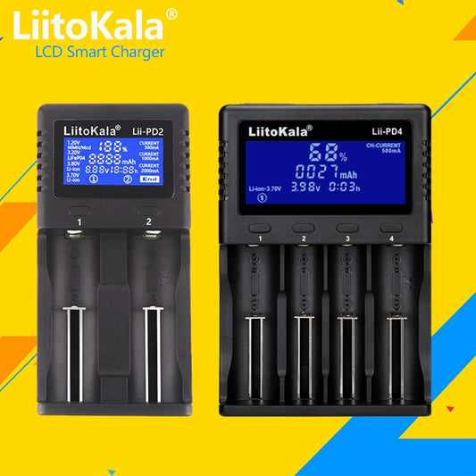 LiitoKala Battery Charger for 18650 26650 21700 AA AAA 3.7V lithium NiMH battery