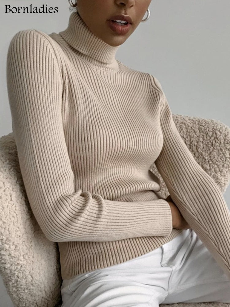 Basic Turtleneck Women Sweaters Autumn Winter Tops Slim Women Pullover Knitted Sweater Jumper Soft Warm Pull