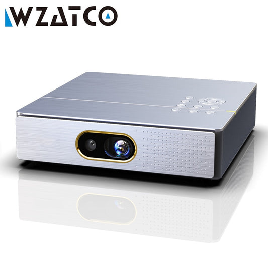 WZATCO S5 Portable MINI DLP 3D Projector 4K 5G WIFI Smart Android9.0 for Home Theater Beamer Full HD 1080P Video lAsEr Proyector