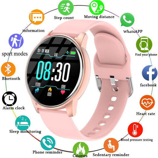 2023 Women Smart Watch Real-time Weather Forecast Sport Fitness Heart Rate Monitor Ladies Fashion Smartwatch Men For Android IOS