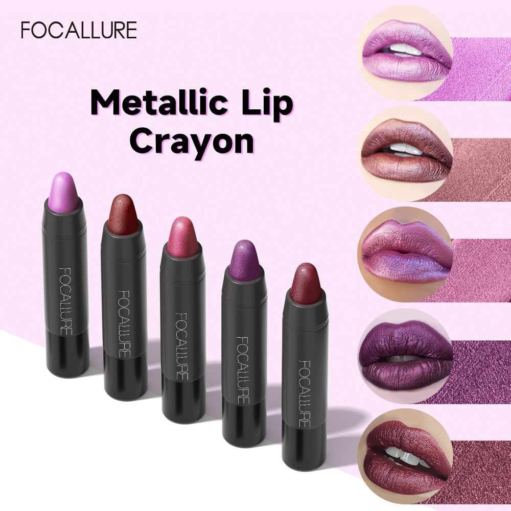 FOCALLURE 31 Colors Matte Lipstick Pencil High Gloss Crayons Long-lasting Waterproof Lip Pen Makeup Cosmetics for Women