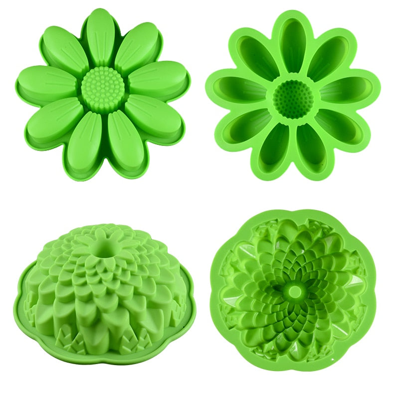 SILIKOLOVE 3D Flowers Baking Mold Silicone Baking Pan Food Grade Silicone Cake Molds Bakeware Kitchen Accessories