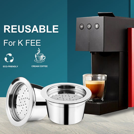 ICafilas New Stainless Steel  Refillable Reusable Coffee Capsule Cafeteira Filter for K Fee &Tchibo Cafissimo Cream Maker