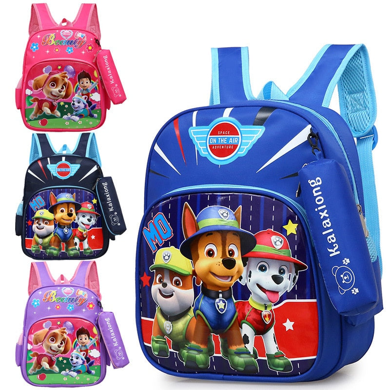 New Paw Patrols Toy Cartoon School Backpack Cartoon Lighten Kindergarten Bag Chase Skye Marshall Figure Print for Kids 2-8Y