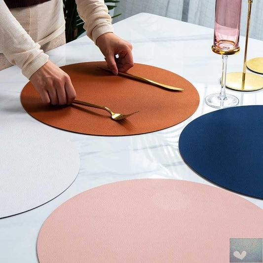 Leather Placemat Western Food Dining Tableware Table Mat Pads Bowl Cup Coaster Kitchen Accessorie