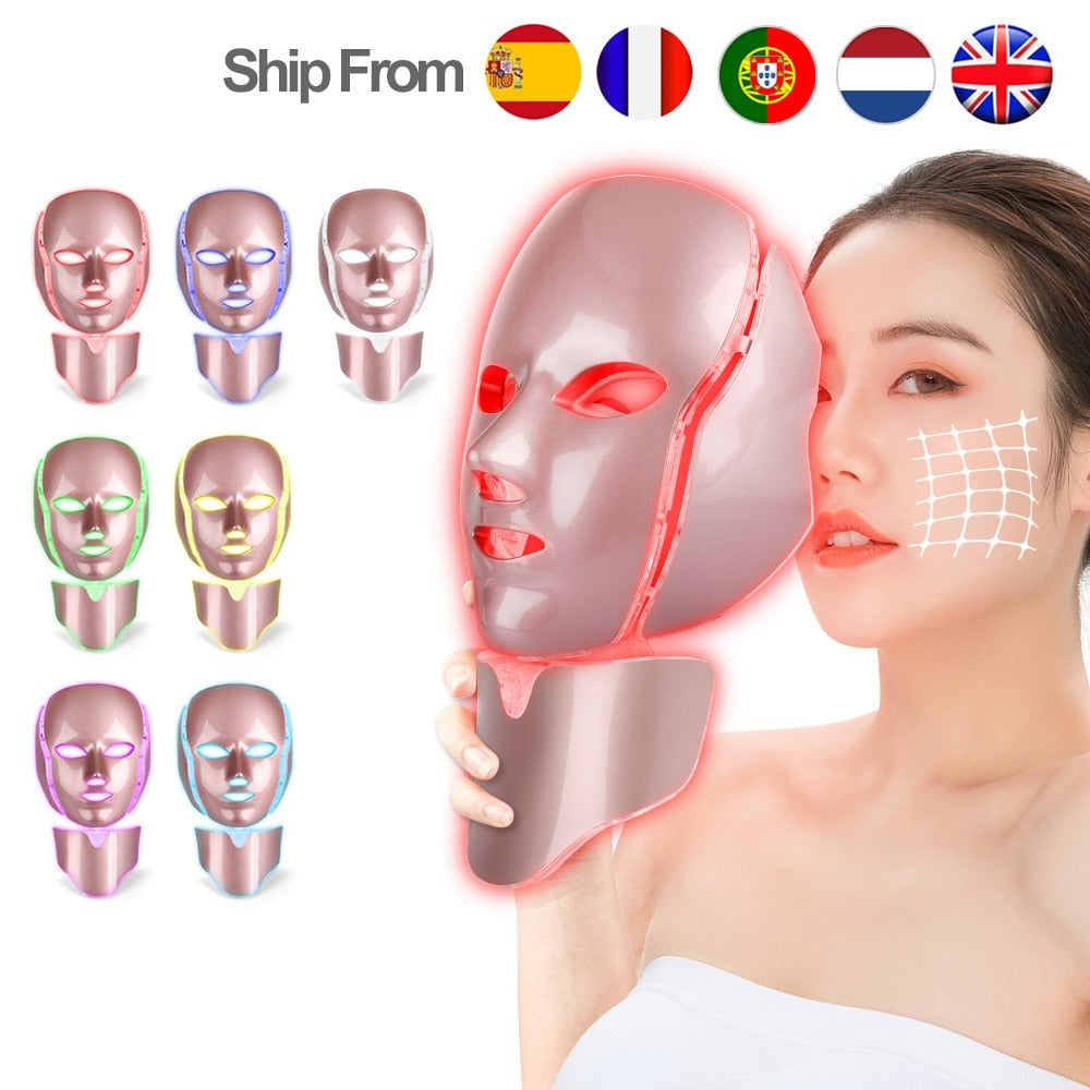 7 Colors LED Light Therapy Face Mask Skin Rejuvenation Led Photon Facial Mask Phototherapy Face Care Beauty Anti Acne Machine